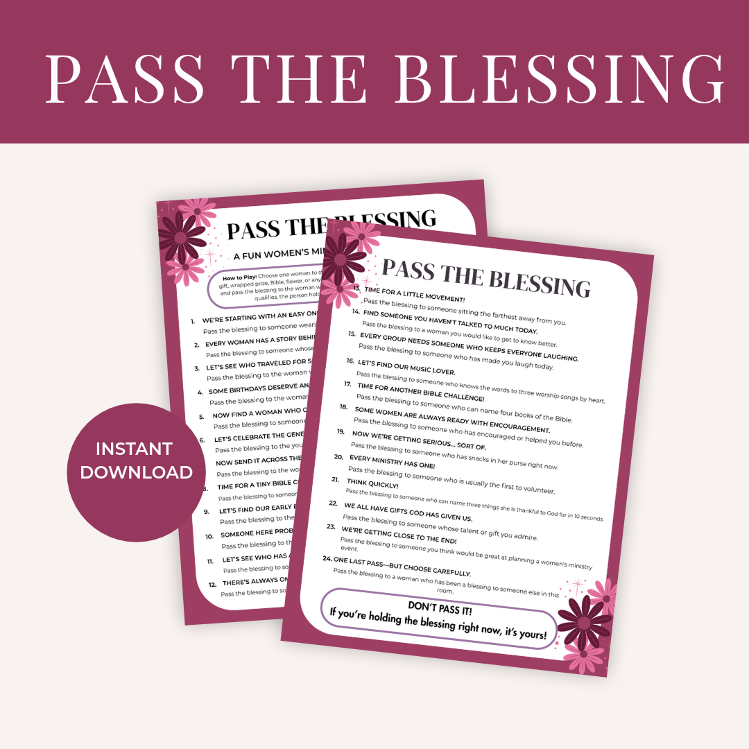 Pass the Blessing - Women’s Ministry Printable Game
