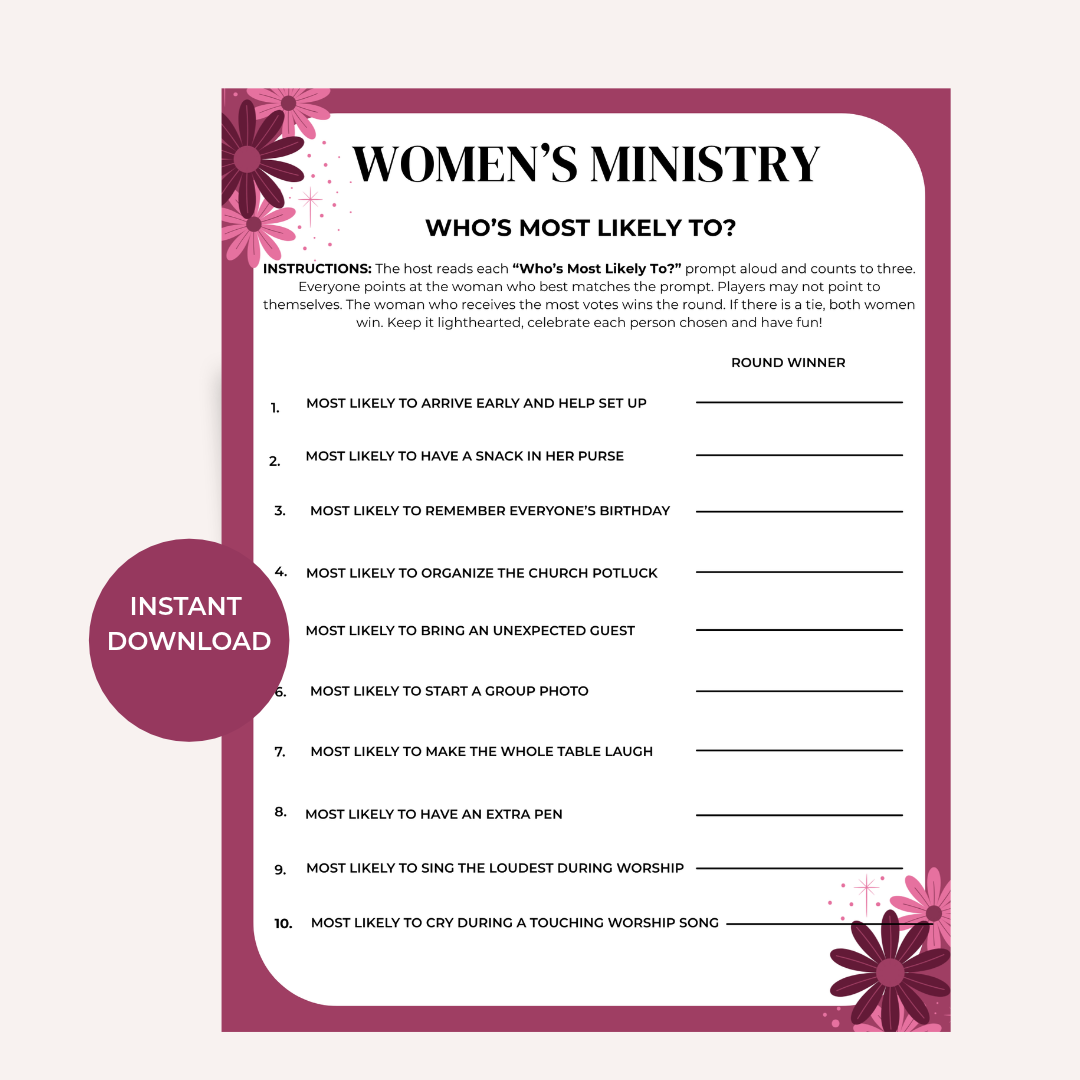 Women’s Ministry Who’s Most Likely To? - Church Ladies Edition